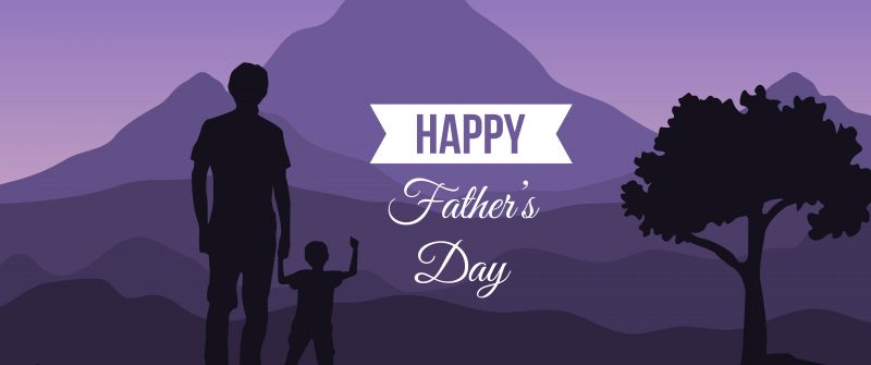 Happy Fathers Day, Best Dad, Silhouette, Father's Day, Son, Mountain