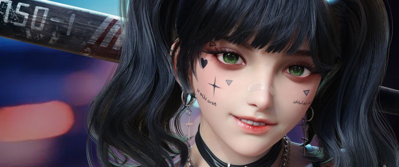 Anime girl, CGI, Digital Art
