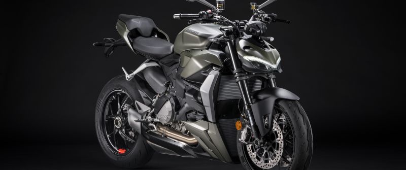 Ducati Streetfighter V2, Storm Green, Sports bikes, Dark background, 2022, 5K, 8K