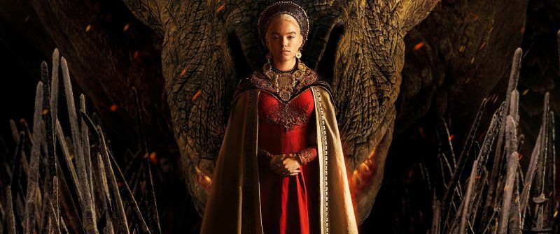 Milly Alcock, Princess Rhaenyra Targaryen, House of the Dragon, Syrax, TV series, HBO series, 2022 Series, Rhaenyra Targaryen's dragon