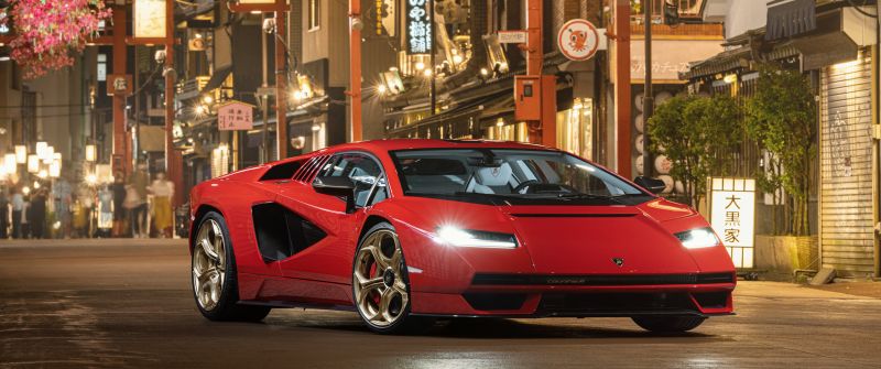 Lamborghini Countach LPI 800-4, Red cars, 2022