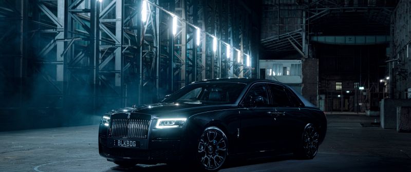 Rolls-Royce Black Badge Ghost, 8K, 2022, Night, 5K