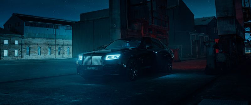 Rolls-Royce Black Badge Ghost, Night, 2022, 5K, 8K