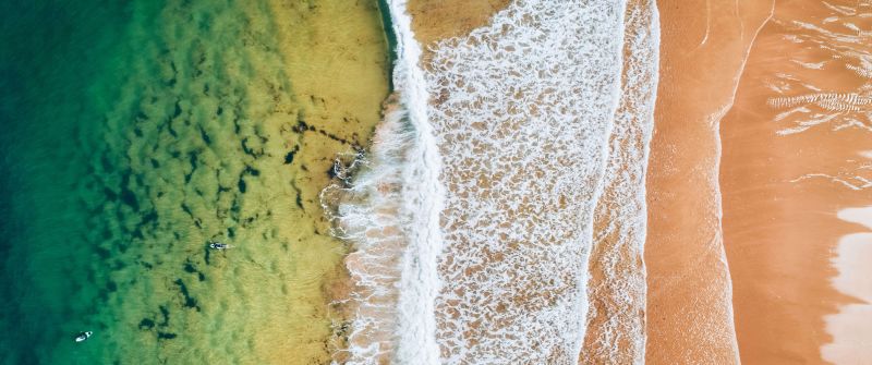 Beach, Aerial view, Aerial Photography, Waves, 5K