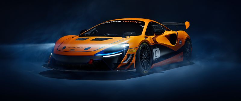 McLaren Artura Trophy, Race cars, Dark background, 2022, 5K, 8K