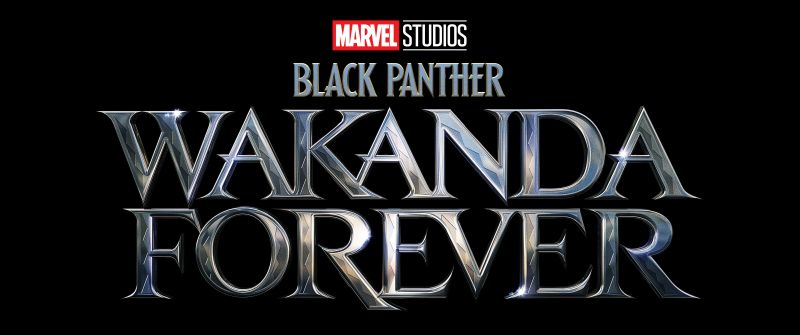 Black Panther: Wakanda Forever, Logo, 2022 Movies, Marvel Comics, Black background, 5K, 8K