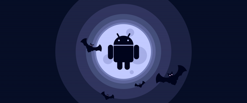 Android, Bats, Material Design, Dark background, Silhouette, 5K, 8K, Simple