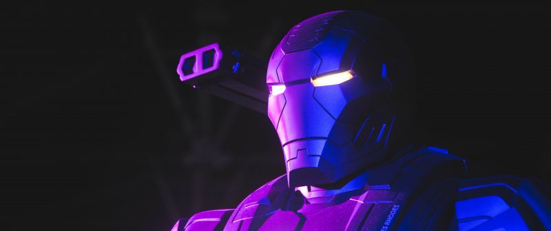 War Machine, Neon, Marvel Superheroes, Dark background, 5K, Dark aesthetic