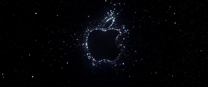 Apple Event 2022, iPhone 14, Apple logo, Dark background, Night sky, 5K, Dark aesthetic