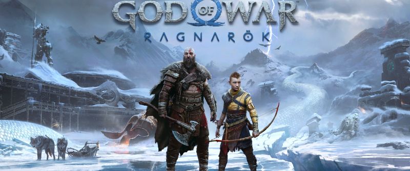 God of War Ragnarök, Game Art, Kratos, Atreus, 2022 Games, PlayStation 4, PlayStation 5
