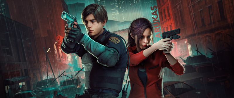 Resident Evil 2, Leon S. Kennedy, Claire Redfield, PC Games, PlayStation, 5K