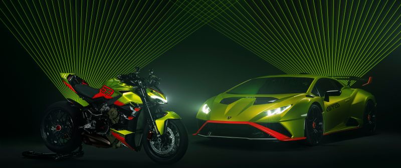 Lamborghini Huracán STO, Ducati Streetfighter V4 Lamborghini, Sports bikes, 2022, 5K, 8K
