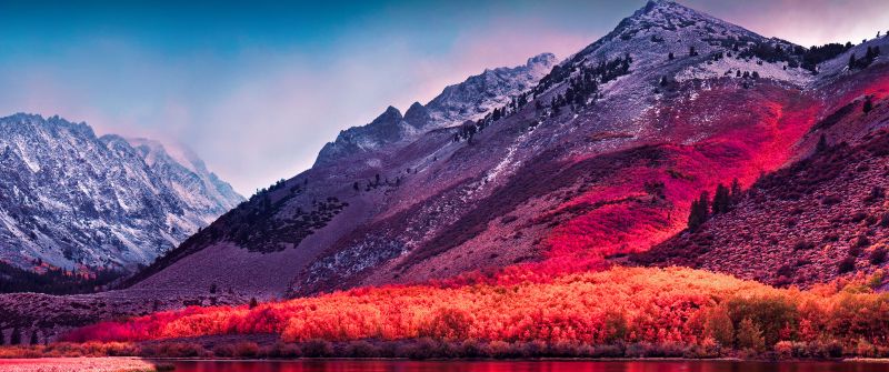 Sierra Nevada mountains, macOS High Sierra, Mountain range, Stock, Landscape, Autumn, Scenery, California, 5K, Aesthetic