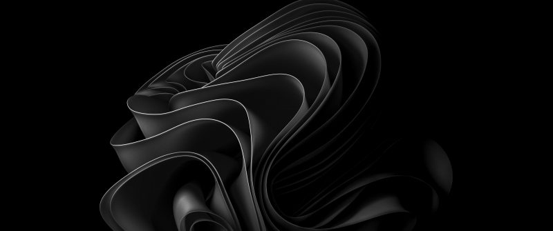 Windows 11, AMOLED, Dark Mode, Abstract background, Black background