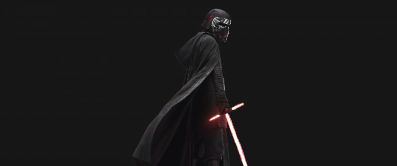 Kylo Ren, Star Wars: The Rise of Skywalker, Black background, 5K, 8K