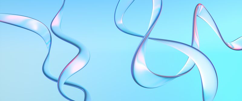 Cyan, Glass, Light, Abstract background, Blue background, 3D background