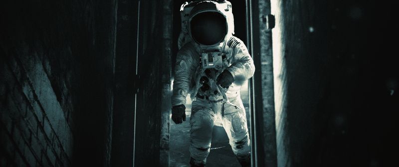 Astronaut, Exploration, Dark background, Space suit, Alone
