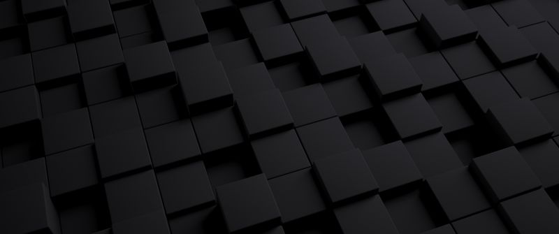 3D, Cubes, Squares, Dark