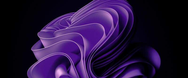 Windows 11, Stock, Purple abstract, Black background, AMOLED