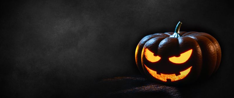 Halloween Pumpkin, Scary, Dark, Glowing, Jack-o'-lantern