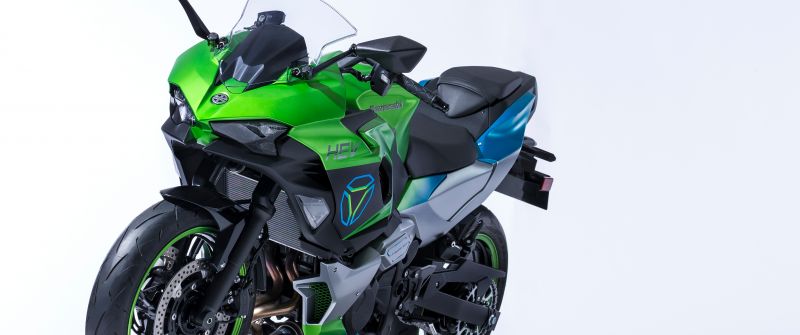 Kawasaki Ninja HEV, Electric Sports bikes, Hybrid bikes, 5K, White background