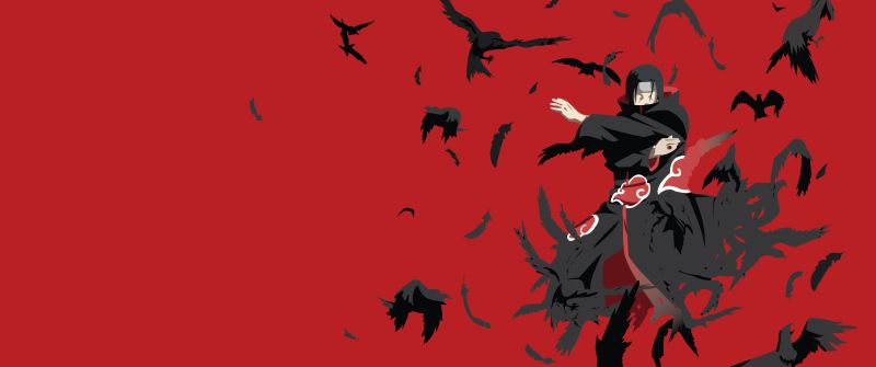 Itachi Uchiha, Naruto, Red background