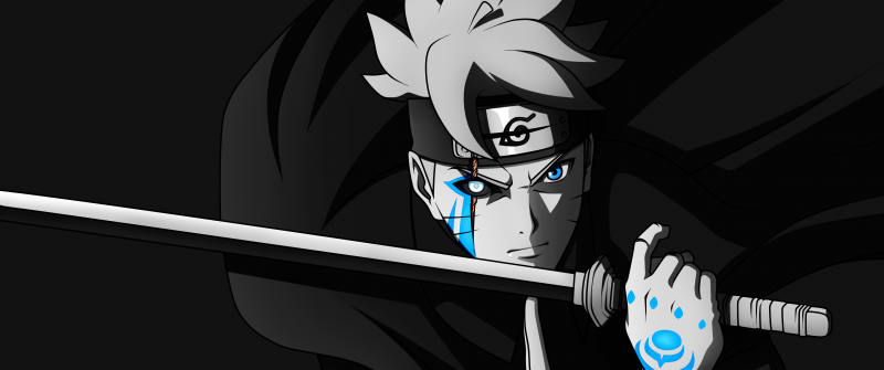 Boruto Uzumaki, Naruto, Dark background, Katana