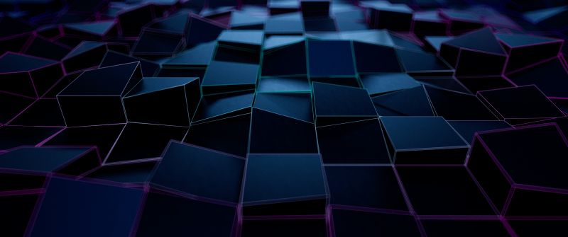 3D cubes, Floating cubes, Digital Abstract, Cubical surface, 5K