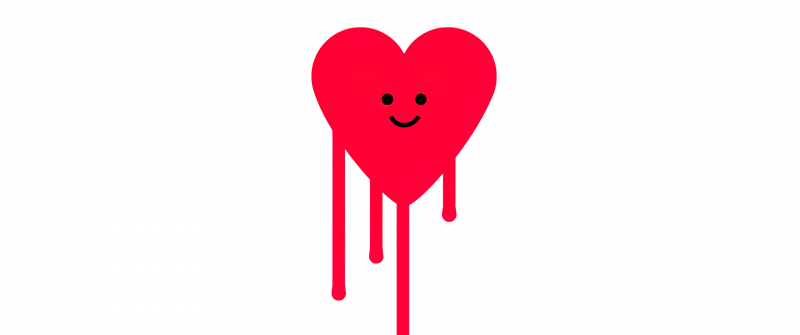 Drippy heart, Heart smiley, Red heart, White background, Simple