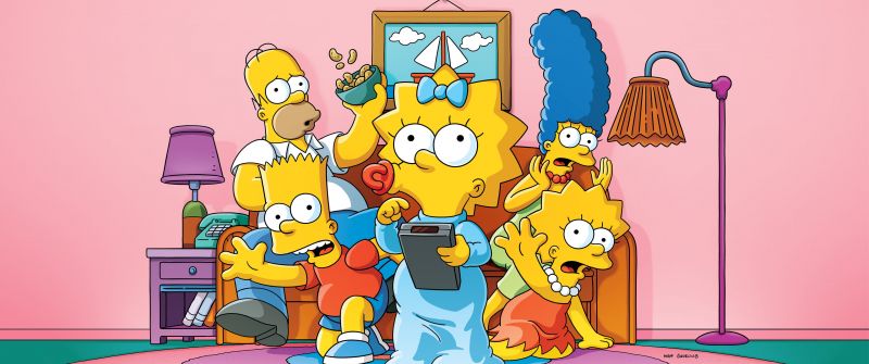 The Simpsons, TV series, Simpson family, Homer Simpson, Marge Simpson, Bart Simpson, Lisa Simpson, Maggie Simpson, Cartoon