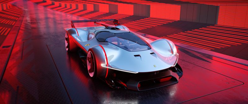 Ferrari Vision Gran Turismo, Gran Turismo 7, Concept cars, Hybrid race cars, 5K