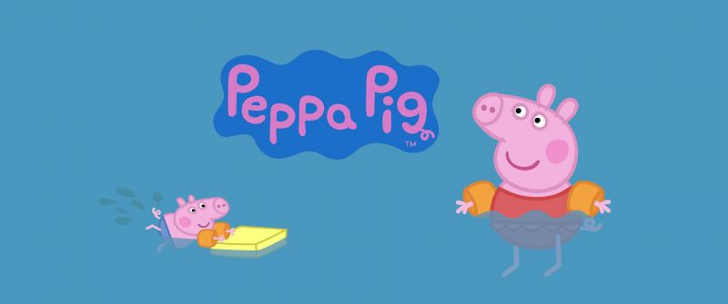 Peppa Pig, George Pig, TV show, Cartoon, Blue background