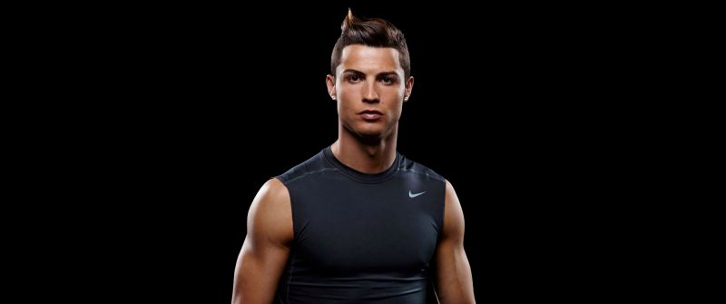 Cristiano Ronaldo, AMOLED, Portuguese footballer, Portugal football player, Black background, 5K, 8K