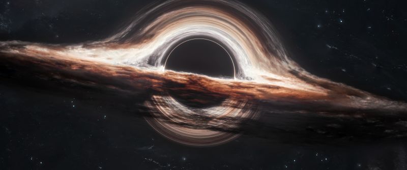 Gargantua black hole, Wormhole, Interstellar, Cosmos, 5K