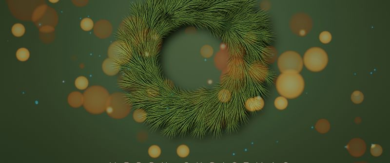 Merry Christmas, Sage green, Happy New Year, Christmas wreath, Green background, 5K, 8K, Navidad, Noel