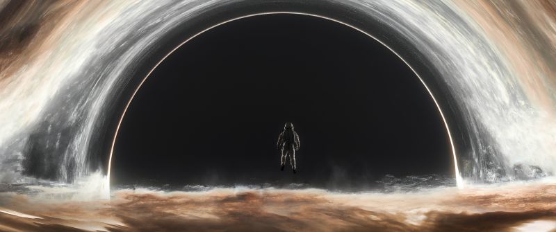 Cosmos, Wormhole, Astronaut, Gargantua black hole, Interstellar, 5K