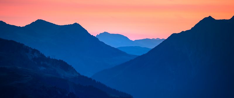 Col de la Madeleine, Sunset, Mountain pass, France, 5K, Scenic