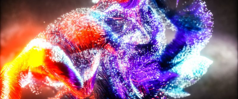 Particles, Colorful, 3D, Glowing, Psychedelic