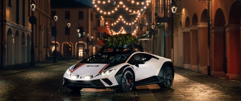 Lamborghini Huracán Tecnica, Christmas Eve, Christmas background