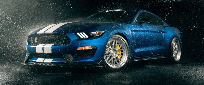 Ford Mustang Shelby GT350, Muscle sports cars, Dark background