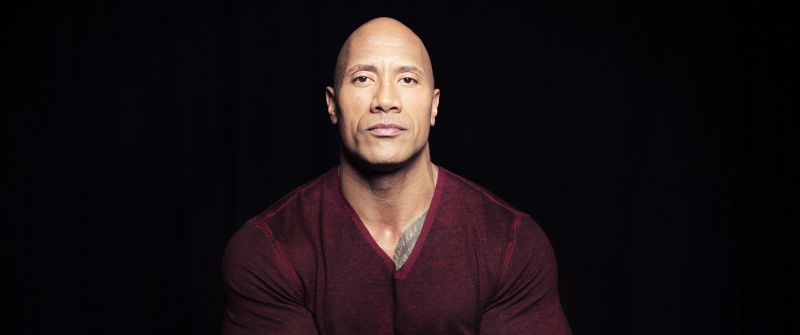 Dwayne Johnson, Black background, American actor, 5K, WWE Superstars