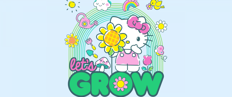 Let's grow, Hello Kitty background, 5K, Sanrio