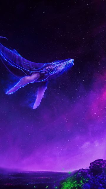 Whale, Surreal, Lucid, Colorful space