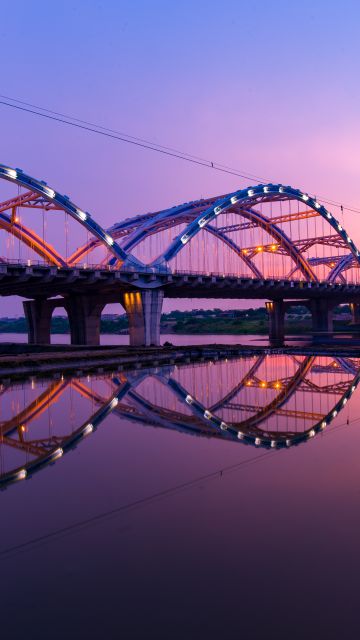 Dragon Bridge, Sunset, Dawn, Reflection, Arch bridge, Hàn River, Vietnam, 5K