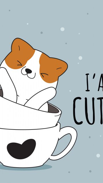I am Cute, Cute puppy, Kawaii dog, Adorable, 5K, 8K, Cartoon