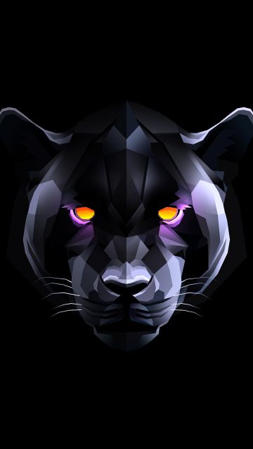 Black Panther, Black background, AMOLED, 5K