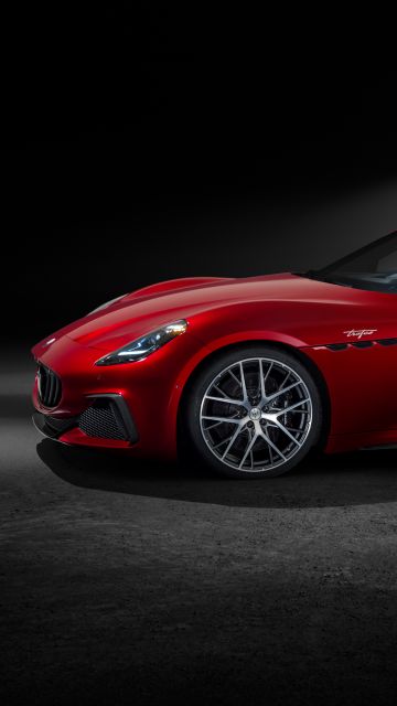 Maserati GranTurismo Trofeo, Luxury sports cars, Dark background, Red cars
