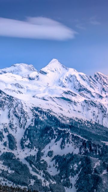 Kleine Scheidegg, Mountains, Winter, Mountain range, Glacier, Sunrise, Ice, Peak, Switzerland, 5K, 8K