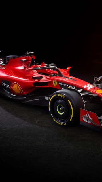 Ferrari SF-23, Formula One cars, 2023 Formula One World Championship, F1 Cars, 5K, 8K, Dark background