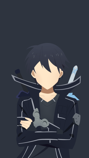 Kirito (Kirigaya Kazuto), Minimalist, Sword Art Online, SAO, Faceless, Dark background, Simple